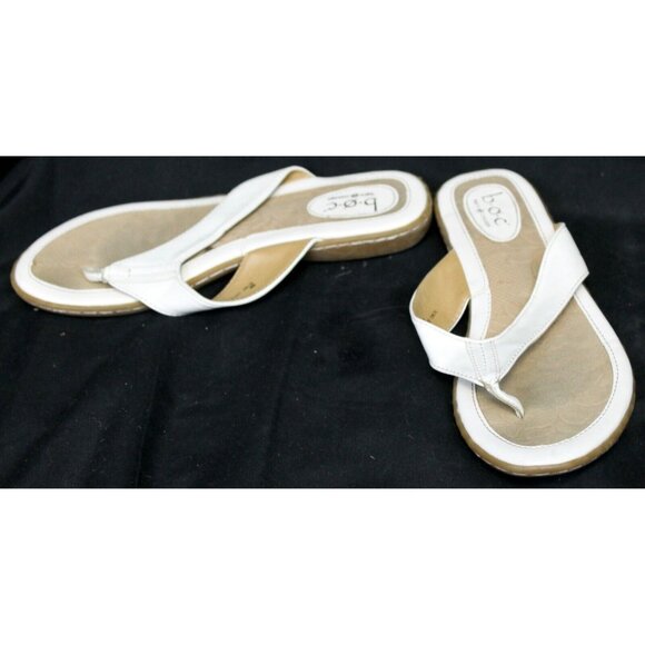 BOC Born Concept White Flip Flop Thong Sandal Women's 8M Floral Palm Tree Beach - Picture 2 of 12